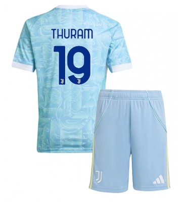 Juventus Khephren Thuram #19 Replika Bortatröja Barn 2025-26 Kortärmad (+ Korta byxor)